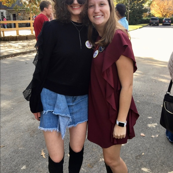 Free Press maroon flutter sleeve dress from Nordstrom - Picture 3 of 3